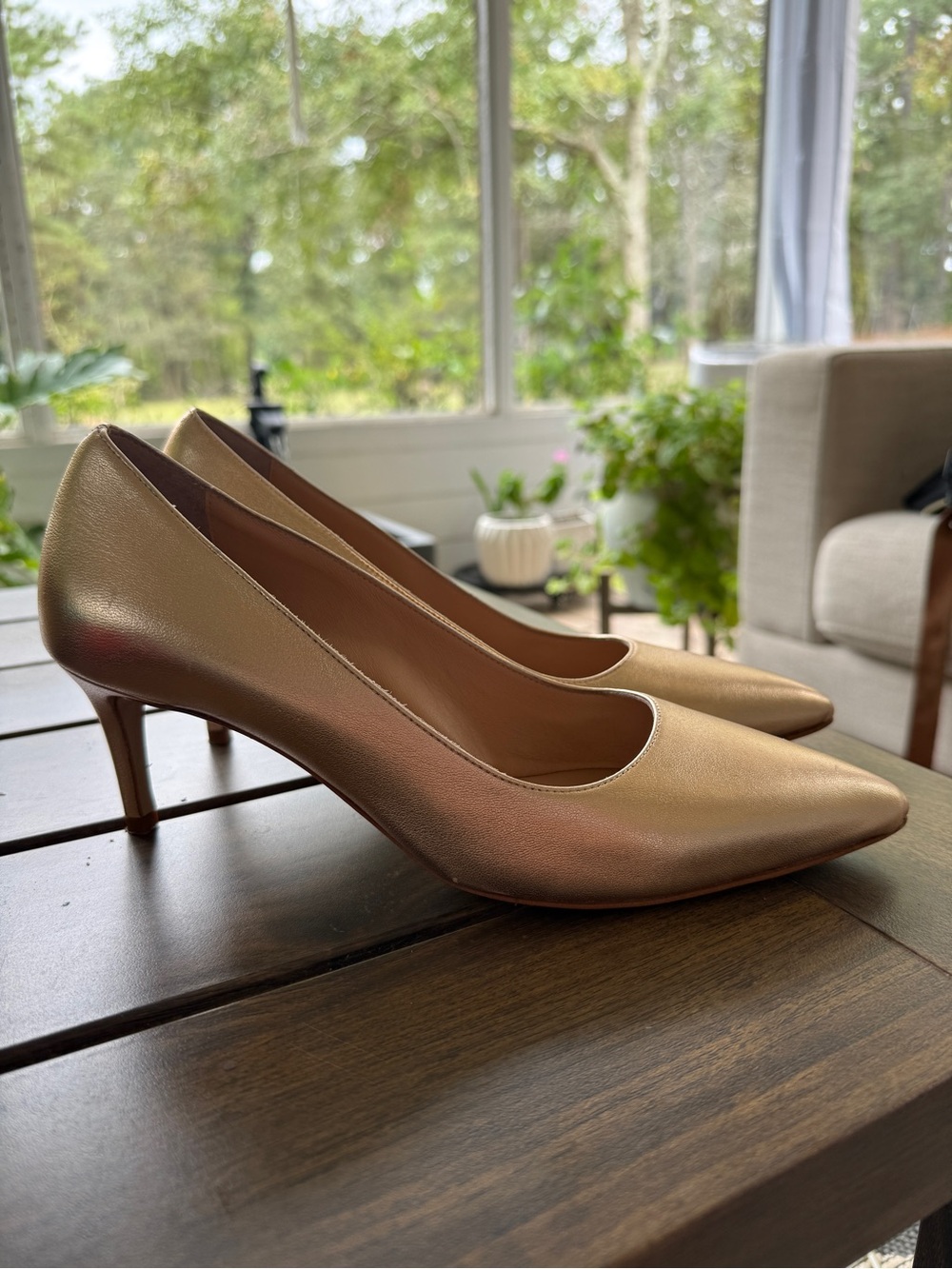 Brunomagli rose gold heel pumps